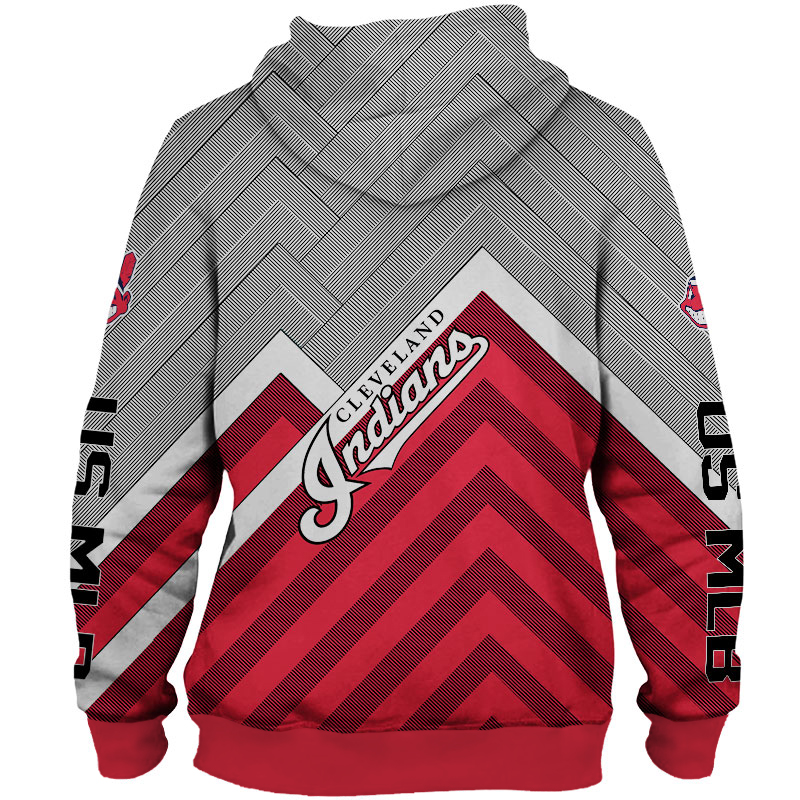 Cleveland Indians Hoodie 3D Baseball Zip Hoodie for Fan MLB - Image 3