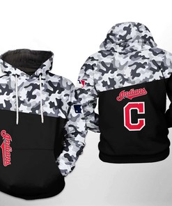 Cleveland Indians MLB Camo Veteran 3D Hoodie