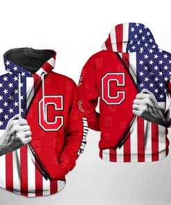 Cleveland Indians MLB US Flag 3D Hoodie