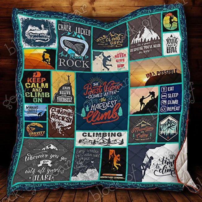 Climbing Keep Calm And Climb On Climbing Lo Quilt Blanket Bedding Set