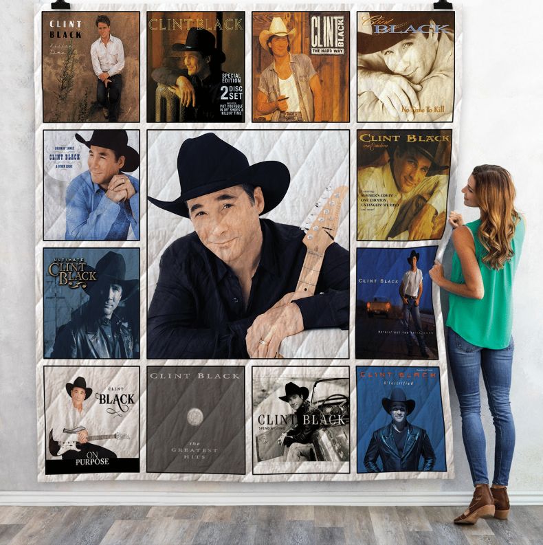 Clint Black Albums Combine Quilt Blanket Bedding Set