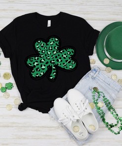 Clover Shirt, Cheetah Clover Shirt, Cheetah Shirt Shirt, Irish Shirt, Quote Patrick's Day Shirt
