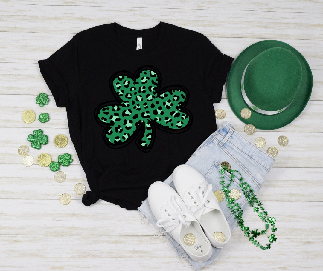Clover Shirt, Cheetah Clover Shirt, Cheetah Shirt Shirt, Irish Shirt, Quote Patrick's Day Shirt