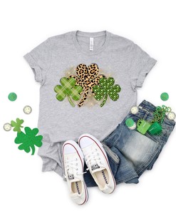 Clovers Shirt, Clover Cheetah Shirt, Three Clover Shirt Shirt, Irish Shirt, Quote Patrick's Day Shirt