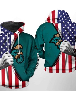 Coastal Carolina Chanticleers NCAA US FLag 3D Hoodie