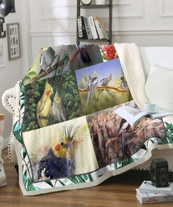 Cockatiels Quilt Blanket Bedding Set for Home Décor