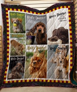Cocker Spaniel Hairy Dogger Quilt Blanket Bedding Set