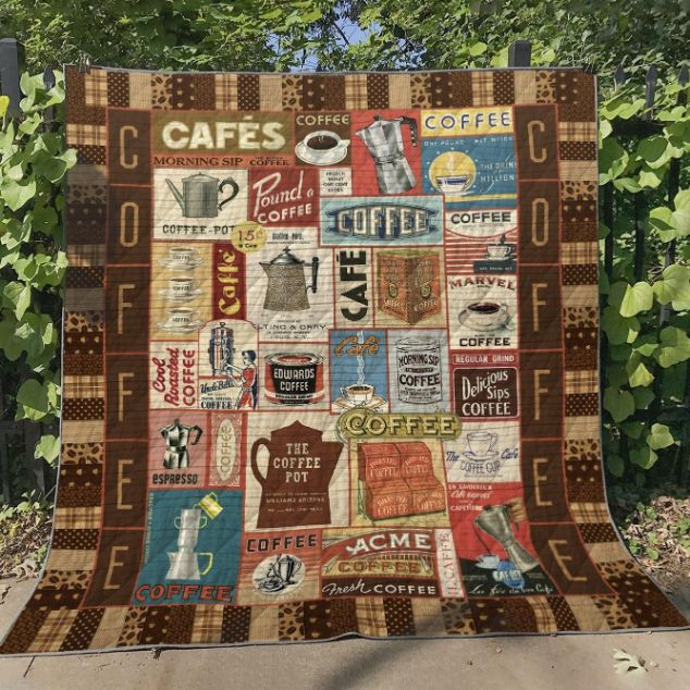 Coffee Quilt Blanket Bedding Set for Home Décor