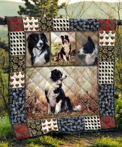 Collie Pets Dog Cute Border Quilt Blanket Bedding Set