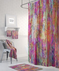 Color Crush Boho Chic Shower Curtain Optional Bath Mat Bathroom Set