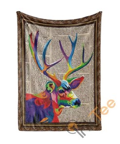 Color Deer Sherpa Fleece Blanket Gifts for Family, for Couple