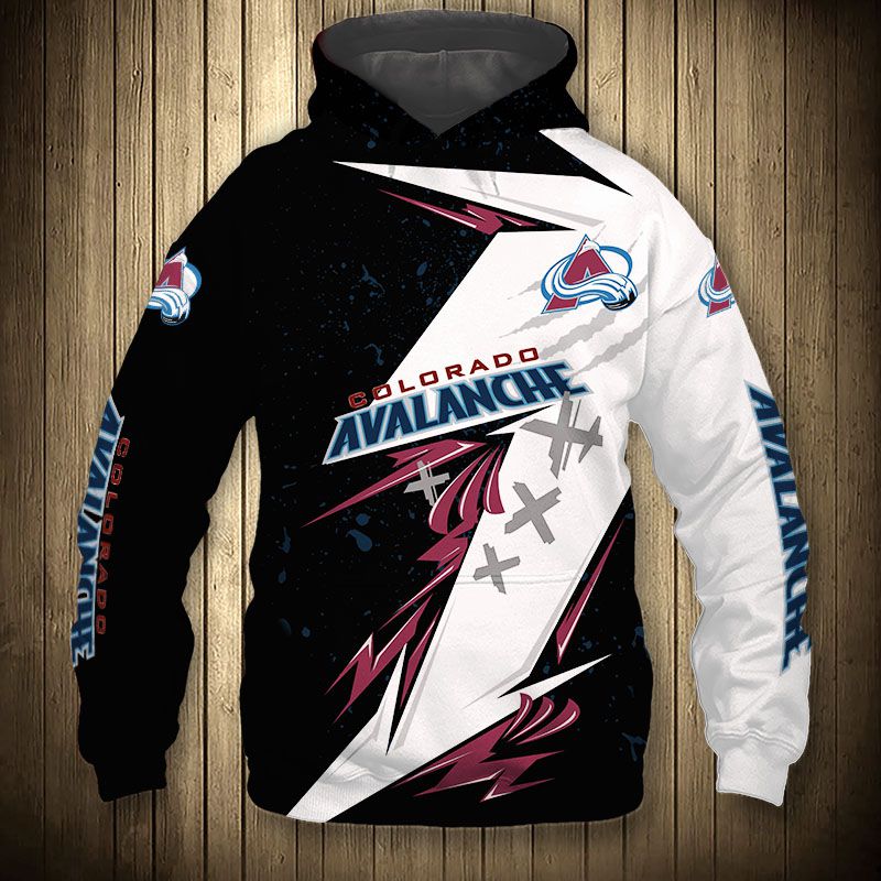 Colorado Avalanche Hoodie 3D Thunder Design Pullover Nhl