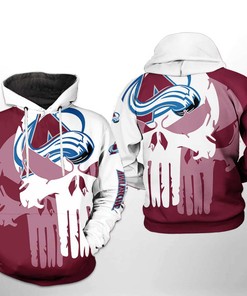 Colorado Avalanche NHL Team Skull 3D Hoodie