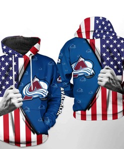 Colorado Avalanche NHL US FLag 3D Hoodie