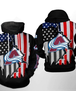 Colorado Avalanche NHL US FLag Team 3D Hoodie