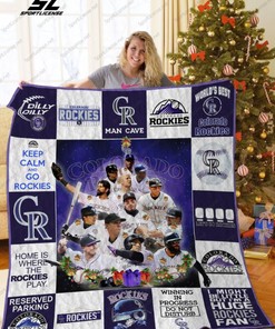Colorado Rockies Christmas Quilt Blanket Bedding Set
