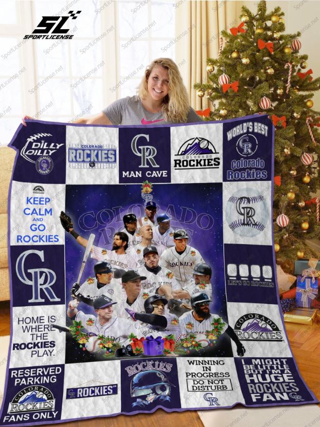 Colorado Rockies Christmas Quilt Blanket Bedding Set