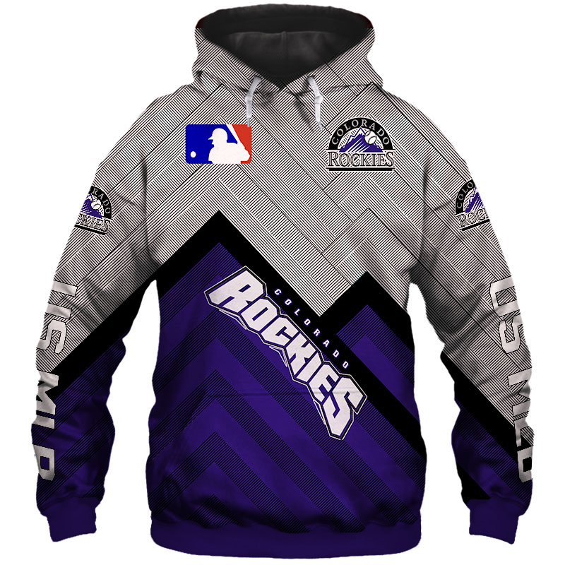 Colorado Rockies Hoodie 3D Baseball Zip Hoodie for Fan MLB - Image 3