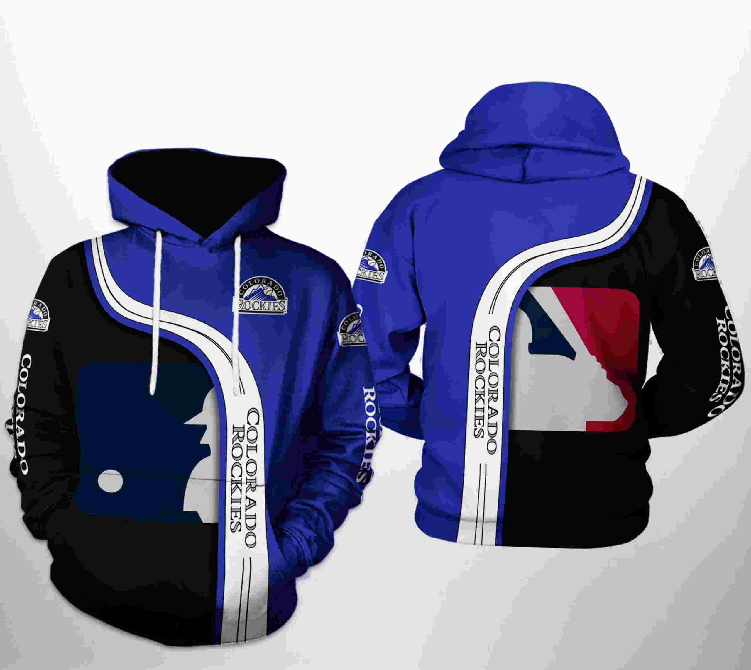 Colorado Rockies MLB Team 3D Hoodie Zipper Hoodie