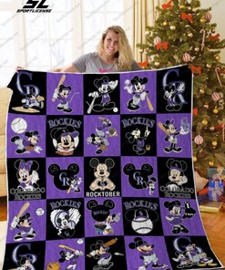 Colorado Rockies Rocktober Mickey Mouse Quilt Blanket Bedding Set