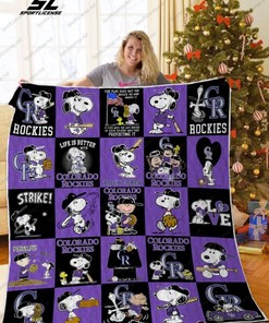 Colorado Rockies Snoopy Peanuts Quilt Blanket