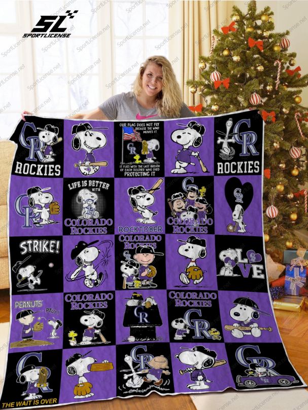 Colorado Rockies Snoopy Peanuts Quilt Blanket Bedding Set