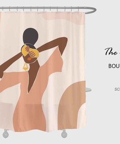 Colored Girl Shower Curtain, Bath Decor Ideas, Housewarming Gift, Waterproof Shower Curtains