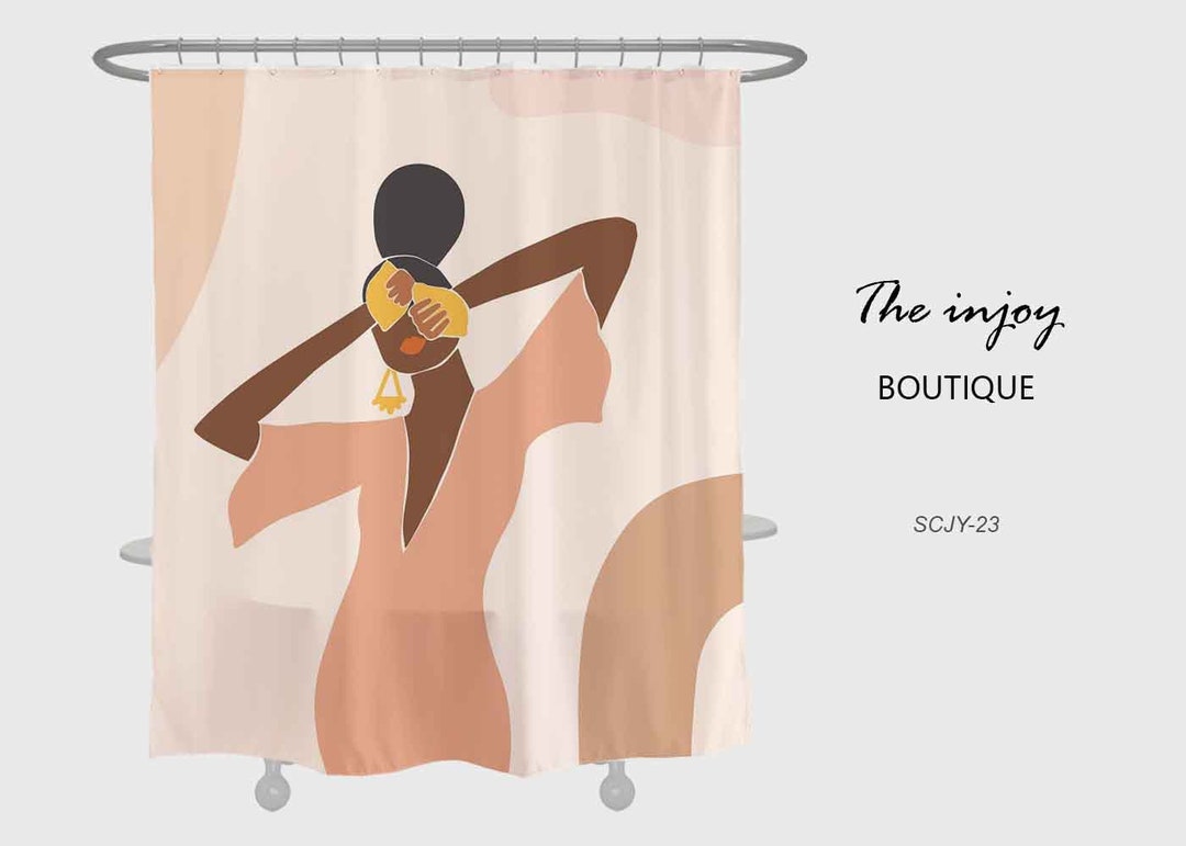 Colored Girl Shower Curtain, Bath Decor Ideas, Housewarming Gift, Waterproof Shower Curtains