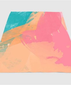 Colorful Aesthetic Brush Sherpa Fleece Blanket Gifts for Family, for Couple