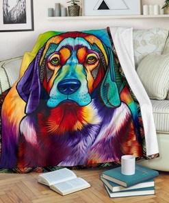 Colorful Beagle Fleece Blanket Gift For Fan, Quilt Blanket Bedding Set Gift75
