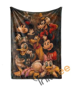 Colorful Characters Mickey Mouse Limited Edition Sherpa Fleece Blanket Gifts for Family, for Couple