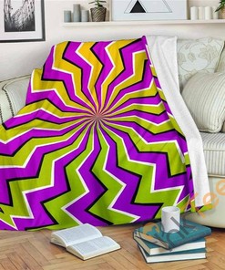 Colorful Dizzy Moving Optical Illusion Sherpa Fleece Blanket Gifts for Family, for Couple
