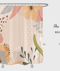 Colorful Flowers Shower Curtain, Waterproof And Washable Shower Curtains For Bathroom Decor
