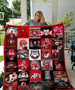 Colorful Georgia Bulldogs Ncaa Quilt Blanket Bedding Set