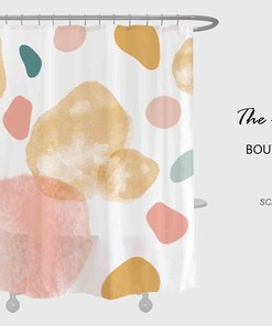 Colorful Ink Painting Shower Curtain For Bathroom, Waterproof Shower Curtain