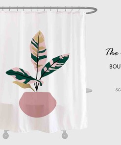 Colorful Leaves Shower Curtain, Simple Potted Plants Waterproof And Washable Shower Curtains For Bath Bath Decor