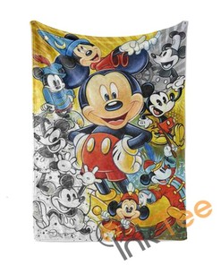 Colorful Mickey Mouse Limited Edition 4109 Sherpa Fleece Blanket Gifts for Family, for Couple