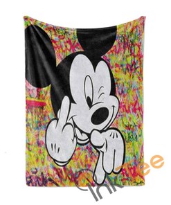 Colorful Mickey Mouse Limited Edition Sherpa Blanket Fleece Blanket