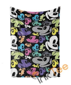 Colorful Mickey Mouse Limited Edition Sherpa Fleece Blanket Gifts for Family, for Couple