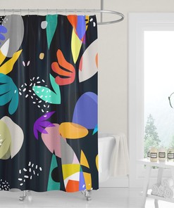 Colorful Mid-Century Shower Curtain For Bathroom Decor