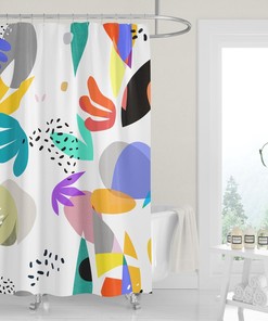 Colorful Mid-Century Shower Curtain Home Decor