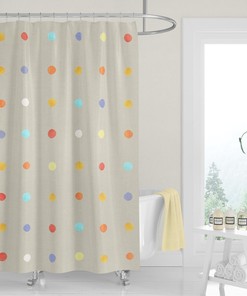 Colorful Pastel Watercolor Cutout Dots Shower Curtain