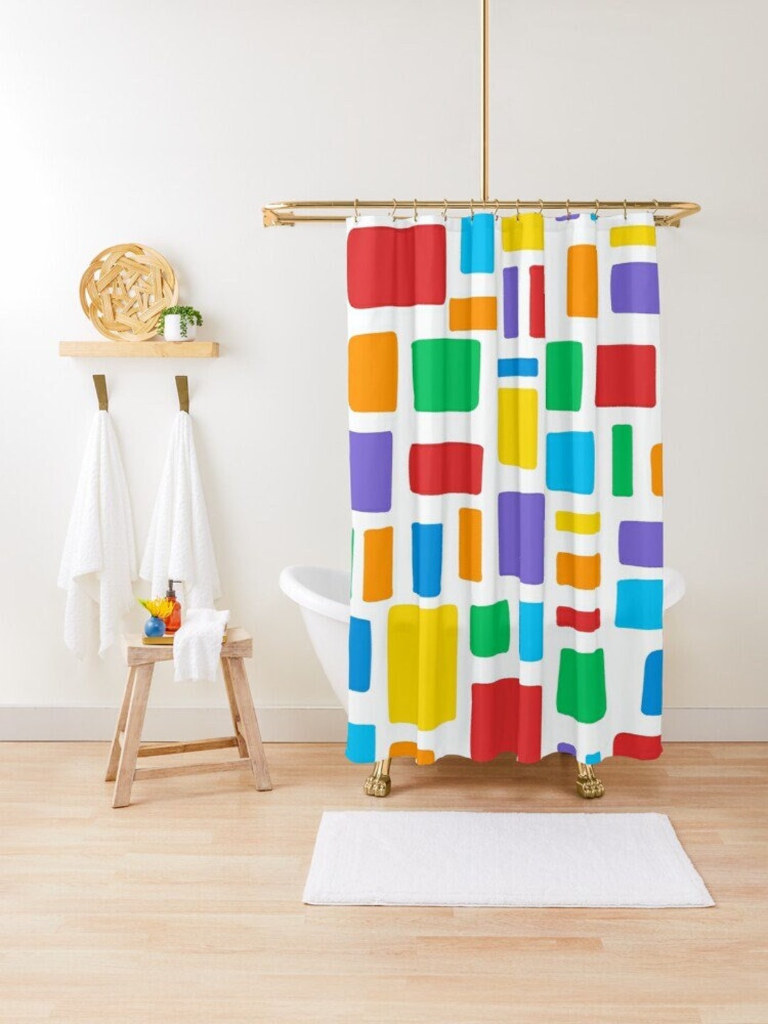 Colorful Personalized Name Shower Curtain For Home Decoration And Bathroom