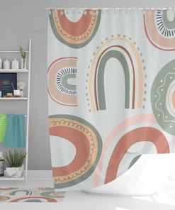 Colorful Rainbow Shower Curtain, Sky Dreamy Landscape, House Warming Gift