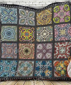 Colorful Seamless Mandala Quilt Blanket Bedding Set
