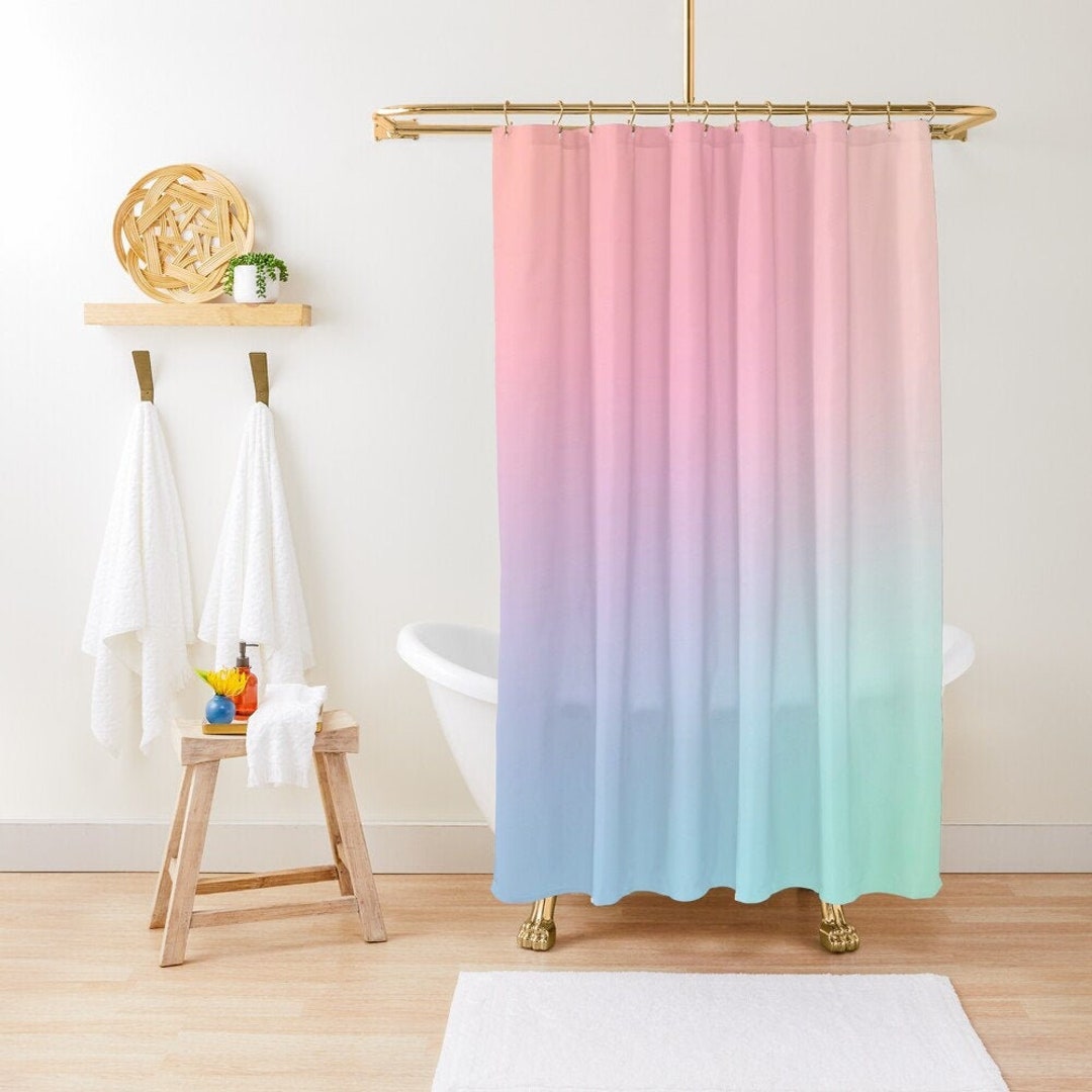 Colorful Shower Curtain, Holographic Curtain, Boho Decor, Abstract Shower Decor, Eco-Friendly Material, Abstract Decor,