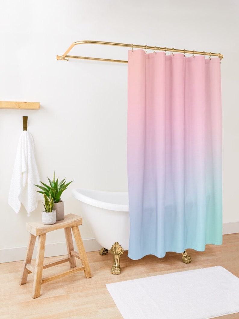 Colorful Shower Curtain, Holographic Curtain, Boho Decor, Abstract Shower Decor, Eco-Friendly Material, Abstract Decor, - Image 3