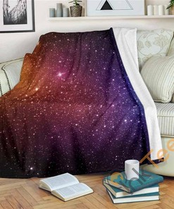 Colorful Stardust Galaxy Space Sherpa Fleece Blanket Gifts for Family, for Couple