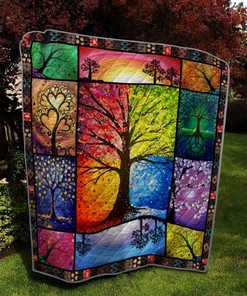 Colorful Tree Of Life Bs23 12 Quilt Blanket Bedding Set