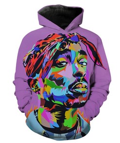 Colorful Tupac Hoodie 3D